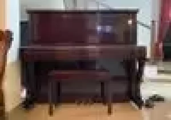 German-made three-pedal Gershwin Piano and Stool